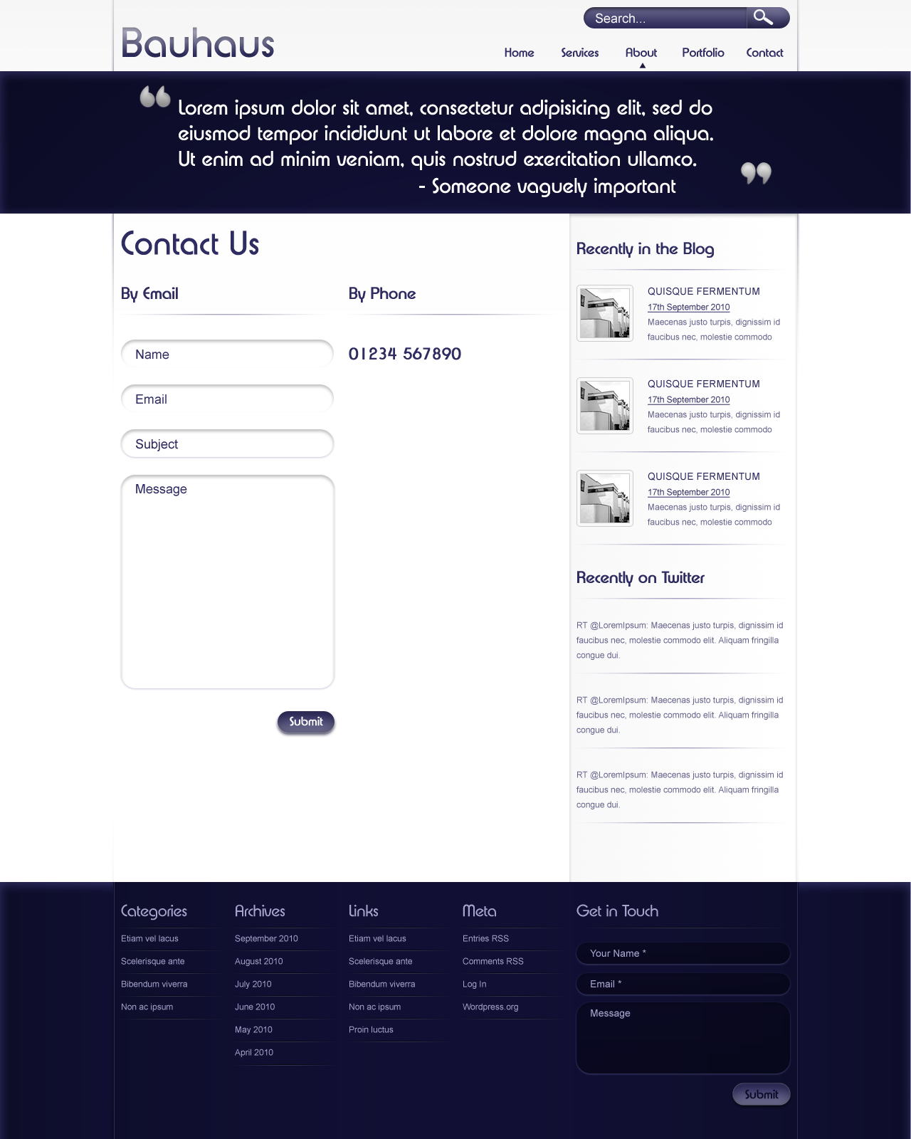 Contact page