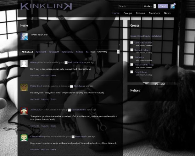 The main activity feed